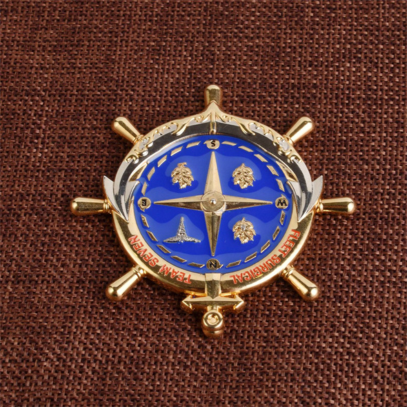 Moneda coleccionable Fengshui antigua del jefe de la Armada Militar (5)